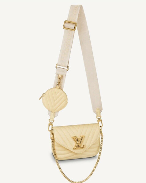 LOUIS VUITTON New Wave Multi Pochette Leather Chain Shoulder Bag Light