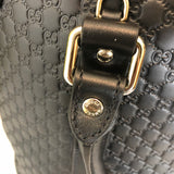 Authentic GUCCI  GG Logo Black Leather Bag with Strap