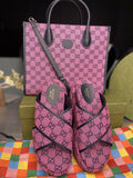 Verified Authentic GUCCI Monogram Multicolor Small Tote Pink Bag Only