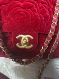 Authentic CHANEL 21A Velvet Mini Pink Flap Bag