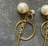 Dior Chain And Hoop Earrings- Gold and Pearl Tribal Earrings- NWT