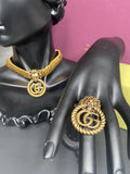 Gucci lion head GG Metalic  NWT Ring