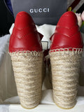 Gucci Pilar GG Marmont Logo Espadrille wedge shoes/Sandals Sz 39 - 9