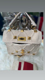 NWT VALENTINO GARAVANIRoman Stud Knitted Shoulder/Crossbody Gold Studs Bag