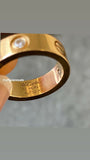 Three Diomonds 18K Yellow Gold Cartier Love Ring size 51, 8.7g