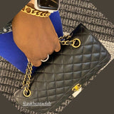 Authentic-Chanel Classic Double Flap Quilted Caviar Small Black Bag