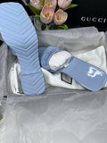 GUCCI SKY BLUE Rubber Platform Slide Sandals Women's Size 9 US BNIB ! AUTHENTIC