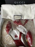 Gucci Pilar GG Marmont Logo Espadrille wedge shoes/Sandals Sz 39 - 9