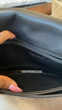 Authentic Chanel Black Multicolor Shearling/Lambskin Leather  Clutch Bag