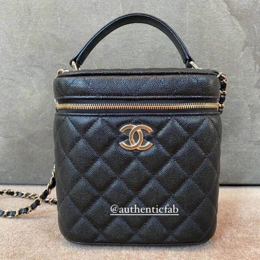 Authentic CHANEL 21S Black Caviar Small Vanity Case/Bag – AuthenticFab