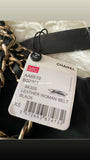CHANEL CC LOGO LAMBSKIN LEATHER BELT WITH CHAIN NWT XS
