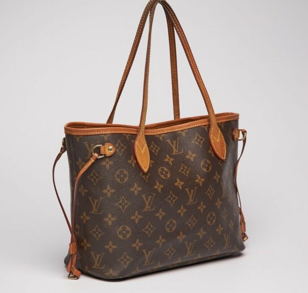Louis Vuitton Neverfull Pink Interior Tote PM Brown Canvas