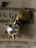 Gucci GG Antique Gold Studded Pearl Strawberry Earrings NEW