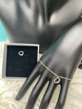 Tiffany & Co sterling silver stud heart earring and and heart bracelet