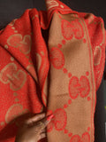 GUCCI Metallic Gg Supreme Logo-print double sided scarf/shawl wrap