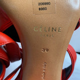 Authentic CELINE RED Runway Pump soft leather sz 39
