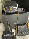 Verified Authentic-CHANEL Lambskin Quilted Side-Packs NWT