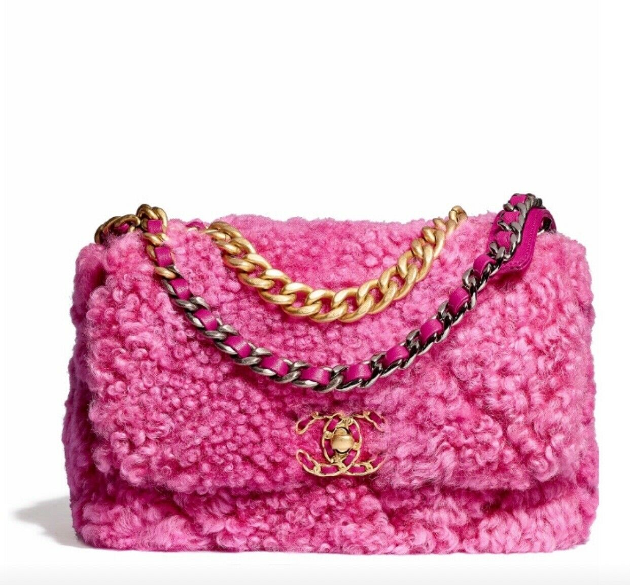 Authentic CHANEL 19 flap bag Pink 
