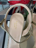 GUCCI Calfskin GG Marmont Ankle Wrap Platform Sandals 40.5