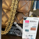 Authentic CHANEL Metallic Calfskin Quilted 2.55 Reissue Double Flap Bag