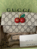 Verified Authentic NEW Authentic Gucci  GG Supreme Mini Bag With Cherries Bag