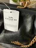 NWT Coach Kiss Lock Leather Crossbody Clutch Bag-