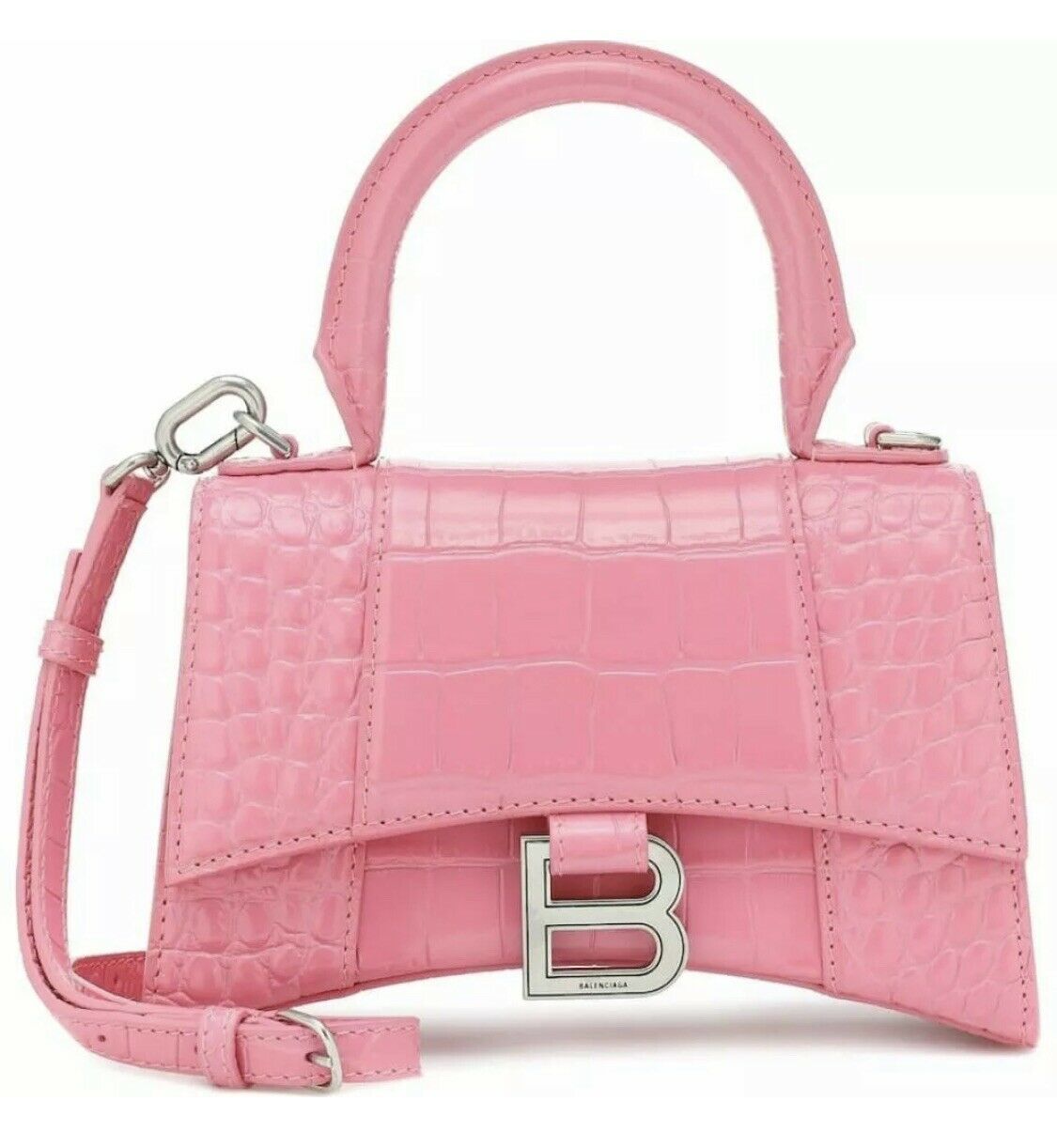 Balenciaga Women'S Tote Bag Hourglass Xs Leather Baby Pink-BRAND NEW 2021 Editio