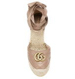 Gucci Pilar GG Marmont Logo Espadrille wedge shoes/Sandals Sz 9