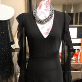 Michael Kors Black Flutter Chiffon Ruffle Dress